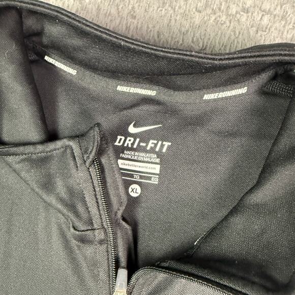 Nike Shirt Men XL Black Element Running Training 1/4 Zip Pullover Stretch 547793 - Picture 4 of 11